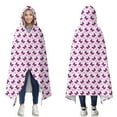 thumbnail image 1 of Wearable Blanket,Pink Butterfly Pattern Hooded Wearable Flannel Blanket for Adults & Teens,Winter Poncho Shawl Wrap Cape Cozy Anti-Pill,60"x80", 1 of 5