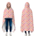 thumbnail image 1 of Wearable Blanket,Pink Butterfly Pattern Hooded Wearable Flannel Blanket for Adults & Teens with Buckle,Winter Poncho Shawl Wrap Cape,50"x60", 1 of 5