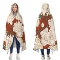 thumbnail image 1 of Wearable Blanket,Pioneer Flower Floral Print Pattern Hooded Wearable Flannel Blanket for Adults & Teens,Winter Poncho Shawl Wrap Cape Cozy Anti-Pill,50"x60", 1 of 5