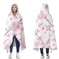 thumbnail image 1 of Wearable Blanket,Pioneer Flower Floral Print Pattern Hooded Wearable Flannel Blanket for Adults & Teens,Winter Poncho Shawl Wrap Cape Cozy Anti-Pill,50"x60", 1 of 5