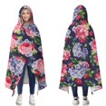 thumbnail image 1 of Wearable Blanket,Pioneer Flower Floral Print Pattern Hooded Wearable Flannel Blanket for Adults & Teens,Winter Poncho Shawl Wrap Cape Cozy Anti-Pill,60"x80", 1 of 5