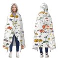 thumbnail image 1 of Wearable Blanket,Pioneer Flower Floral Print Pattern Hooded Wearable Flannel Blanket for Adults & Teens,Winter Poncho Shawl Wrap Cape Cozy Anti-Pill,60"x80", 1 of 5