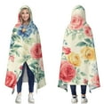 thumbnail image 1 of Wearable Blanket,Pioneer Flower Floral Print Pattern Hooded Wearable Sherpa Blanket for Adults & Teens,Winter Poncho Shawl Wrap Cape Thick Warm,60"x80", 1 of 5