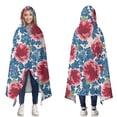 thumbnail image 1 of Wearable Blanket,Pioneer Flower Floral Print Pattern Hooded Wearable Sherpa Blanket for Adults & Teens,Winter Poncho Shawl Wrap Cape Thick Warm,60"x80", 1 of 5