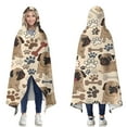 thumbnail image 1 of Wearable Blanket,Pug and Footprint Hooded Wearable Flannel Blanket for Adults & Teens,Winter Poncho Shawl Wrap Cape Cozy Anti-Pill,50"x60", 1 of 5