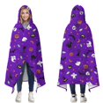 thumbnail image 1 of Wearable Blanket,Purple Halloween Pattern Hooded Wearable Flannel Blanket for Adults & Teens,Winter Poncho Shawl Wrap Cape Cozy Anti-Pill,60"x80", 1 of 5