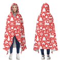 thumbnail image 1 of Wearable Blanket,Red Christmas Deer and Gift Pattern Hooded Wearable Sherpa Blanket for Adults & Teens,Winter Poncho Shawl Wrap Cape Thick Warm,60"x80", 1 of 5