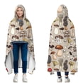 thumbnail image 1 of Wearable Blanket,Red Mushroom Light Pattern Hooded Wearable Flannel Blanket for Adults & Teens with Buckle,Winter Poncho Shawl Wrap Cape,60"x80", 1 of 5