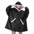 thumbnail image 1 of Wearable Sherpa Blanket Hoodie with Pocket, Double-Sided Plush & Flannel, Oversized Hood, 1 of 19