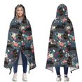 thumbnail image 1 of Wearable Blanket,Rottweiler Dog and Flower Floral Hooded Wearable Flannel Blanket for Adults & Teens,Winter Poncho Shawl Wrap Cape Cozy Anti-Pill,50"x60", 1 of 5