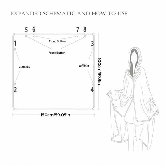 Wearable Blanket Shawl, Button Closure Cozy Warm Flannel Throw Convertible Wrap Easy Care, Comfortable Layer Blanket for Home Office Travel Commuting Relaxing