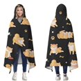 thumbnail image 1 of Wearable Blanket,Shiba Inu Hooded Wearable Flannel Blanket for Adults & Teens,Winter Poncho Shawl Wrap Cape Cozy Anti-Pill,60"x80", 1 of 5
