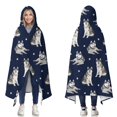 thumbnail image 1 of Wearable Blanket,Siberian Husky Hooded Wearable Flannel Blanket for Adults & Teens,Winter Poncho Shawl Wrap Cape Cozy Anti-Pill,60"x80", 1 of 5