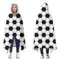 thumbnail image 1 of Wearable Blanket,Soccer Ball Pattern Hooded Wearable Sherpa Blanket for Adults & Teens,Winter Poncho Shawl Wrap Cape Thick Warm,60"x80", 1 of 5
