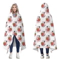 thumbnail image 1 of Wearable Blanket,White Cow Big Strawberry Pattern Hooded Wearable Flannel Blanket for Adults & Teens,Winter Poncho Shawl Wrap Cape Cozy Anti-Pill,60"x80", 1 of 5