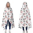 thumbnail image 1 of Wearable Blanket,White Cow Heart Spot Pattern Hooded Wearable Sherpa Blanket for Adults & Teens,Winter Poncho Shawl Wrap Cape Thick Warm,60"x80", 1 of 5