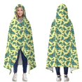 thumbnail image 1 of Wearable Blanket,Yellow Blue Butterfly Pattern Hooded Wearable Flannel Blanket for Adults & Teens,Winter Poncho Shawl Wrap Cape Cozy Anti-Pill,50"x60", 1 of 5