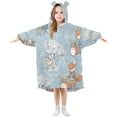 thumbnail image 1 of Wearable Blanket with Sleeves and Pocket Oversized Hooded Sweatshirt 3-14 YR Animals Playing Musical Instruments M, 1 of 7