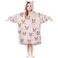 thumbnail image 1 of Wearable Blanket with Sleeves and Pocket Oversized Hooded Sweatshirt 3-14 YR Beautiful Butterflies S, 1 of 7