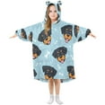 thumbnail image 1 of Wearable Blanket with Sleeves and Pocket Oversized Hooded Sweatshirt 3-14 YR Cartoon Dog Faces and Bones M, 1 of 7