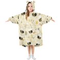 thumbnail image 1 of Wearable Blanket with Sleeves and Pocket Oversized Hooded Sweatshirt 3-14 YR Cute Bees and Honeycomb Pattern S, 1 of 7