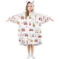 thumbnail image 1 of Wearable Blanket with Sleeves and Pocket Oversized Hooded Sweatshirt 3-14 YR Red Fiery Awesome Patterns S, 1 of 7