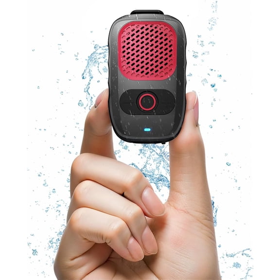 Wearable Bluetooth 5.4 Speaker with Up to 30 Hours Battery Life, Clip-On Speaker, IPX6 Wateproof, Built-in Noise Cancelling Mic for Crystal Clear Calls Premium o
