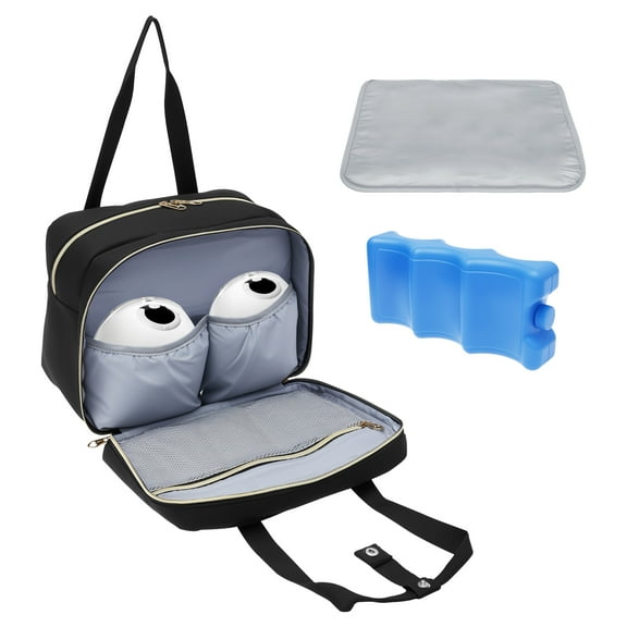 Wearable Breast Pump Bag with Cooler Compartment Portable Breastmilk Cooler Bag with Ice Pack and Waterproof Mat for Breast Pump and Accessories