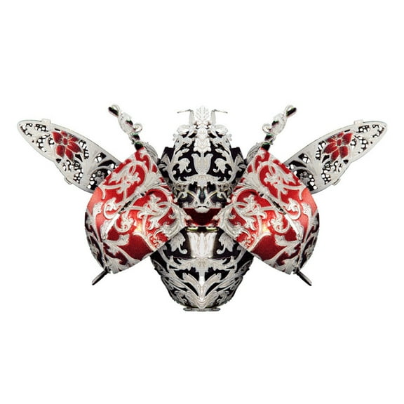 Wearable Brooch Metal Ladybug Model Kit, 3D Puzzle DIY Mechanical Insect Assembly Model, Creative Gift Decor, Steampunk Puzzles for Adults