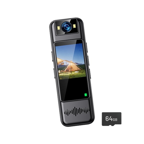 Wearable Clip Camera 64GB Looping Recording 2K Rotatable Lens Body Cameras For Surveillances Monitoring Motion Detection