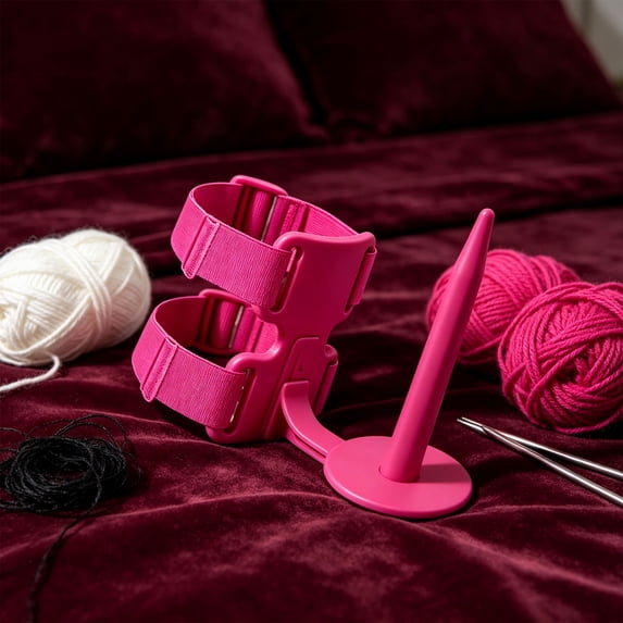 Wearable Crochet Yarn Holder, Arm-Fixed Spool Dispenser for Knitting and Fiber Crafts, Portable Hands-Free Yarn Stand for Crafting on the Couch, at Classes, Travel or Outdoors