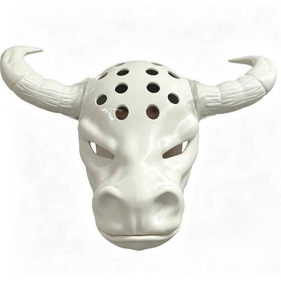 Wearable DIY Full Face Furry Mask,Fursuit Head Base with Horn,3D Printed Anime Fursuit Bull Mask for Halloween Holiday Cosplay Party,DIY Furry Buffalo Bull Headgear Accessories