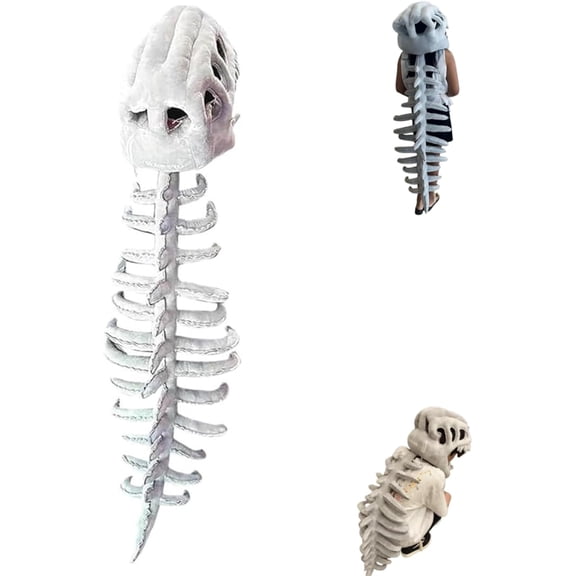 Wearable Dinosaur Skeleton Plush,Realistic 3D Skeleton Design Dinosaur Skull Outfit,Halloween Themed Costume