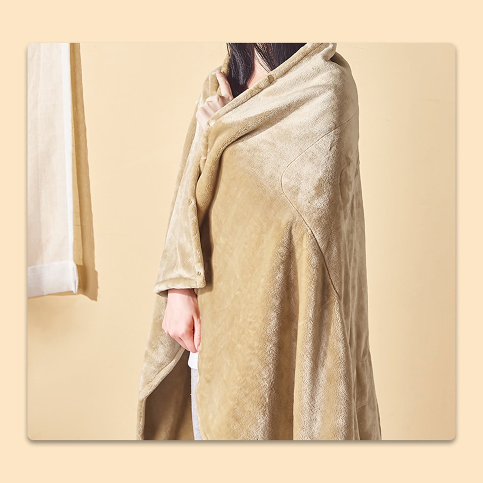 Wearable Electric Blanket, USB Heated Shawl, Portable Electric Blanket Plush Fleece with Multi