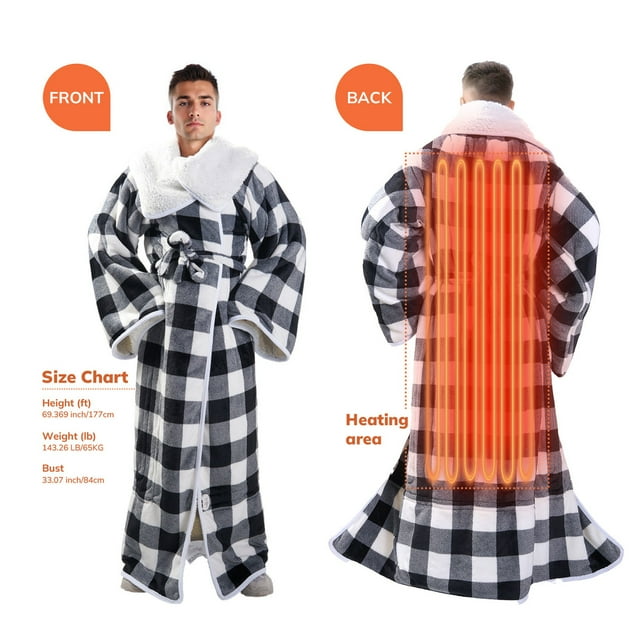 Wearable Electric Heating Blanket with Waistband and Sleeves