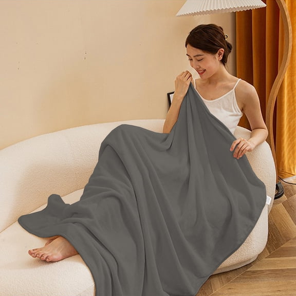 Wearable Flannel Shawl Blanket with Button Closure for Napping and Couch Lounging