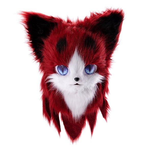 Wearable Furry Anime Dog Mask,Kawayi Fursuit Animal Mask,Plush Therian Animal Wolf Headgear Outfit Accessories
