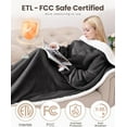 thumbnail image 1 of Wearable Heated Blanket with Foot Pocket,Electric Snuggle Throw Blanket with Sleeves,9 Heating Levels & 1-10 Hours Auto Shut Off,50x70 Inch,Grey, 1 of 6