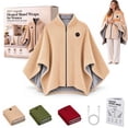 thumbnail image 1 of Wearable Heated Shawl Wraps for Women, 2027 New USB Blanket Shawl with Zipper, 3 Heat Settings, Soft Fleece Lining, Washable Heated Poncho for Home, Office, Travel and Winter Gift, 1 of 8
