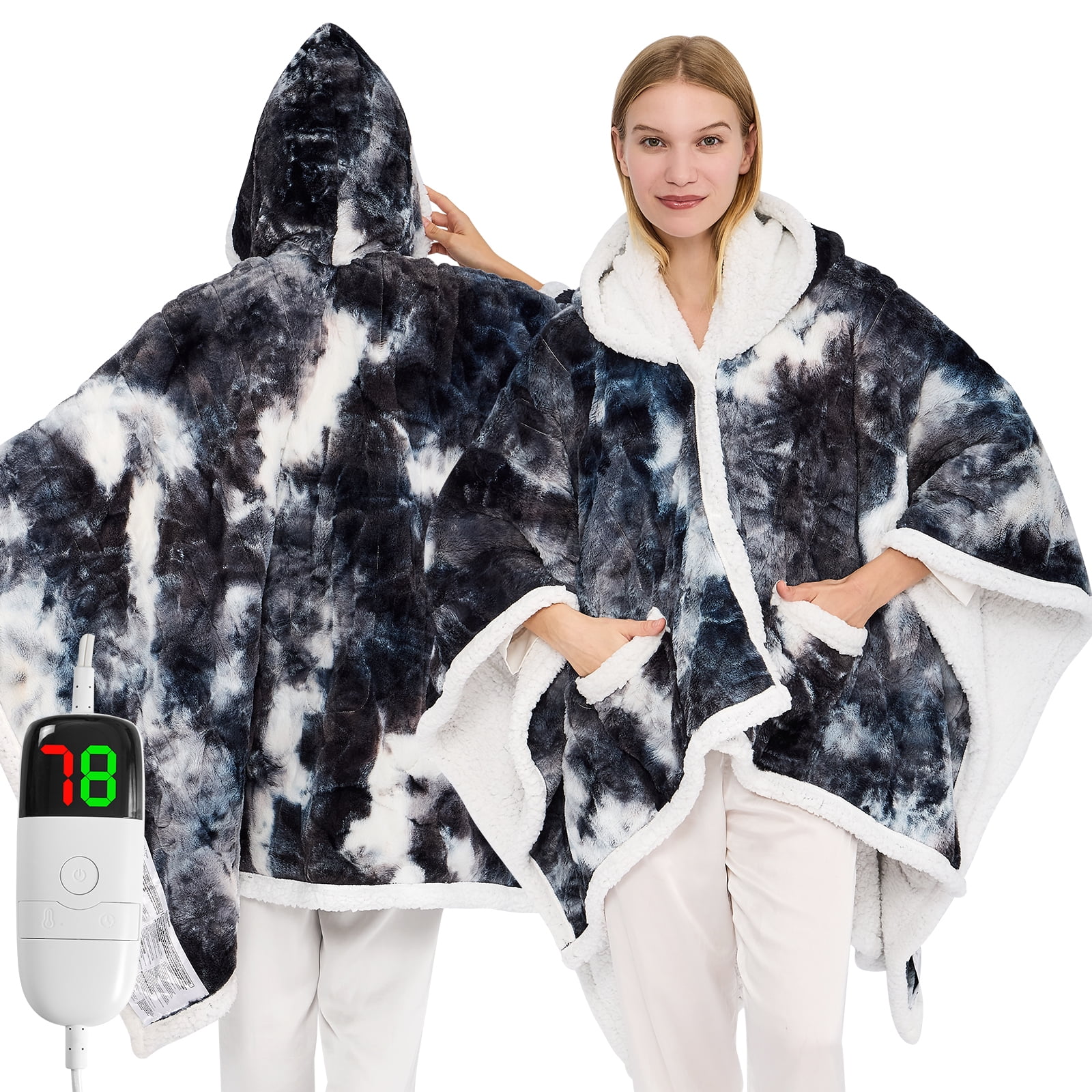 heated shawl with pockets