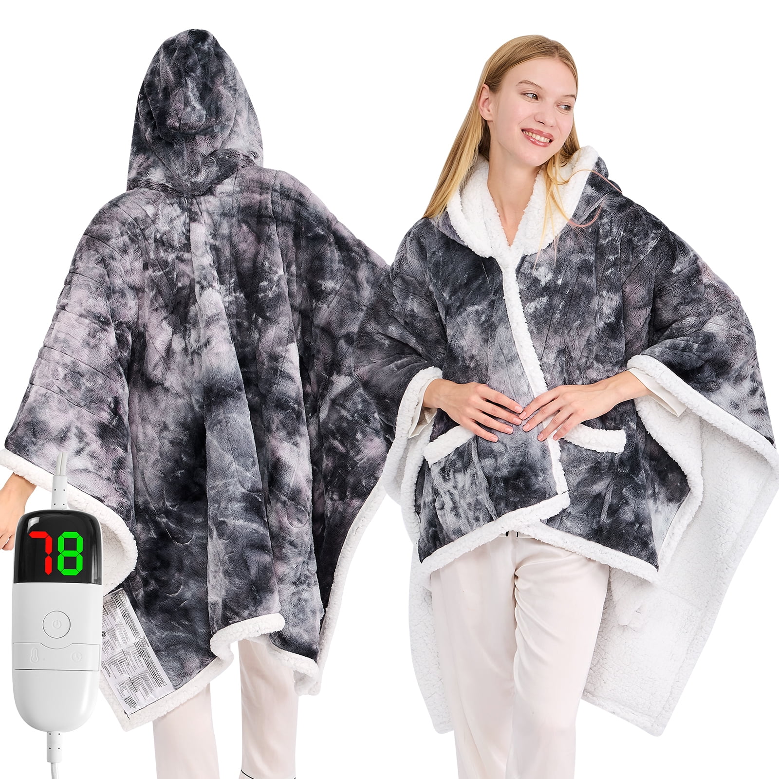 heated shawl with pockets