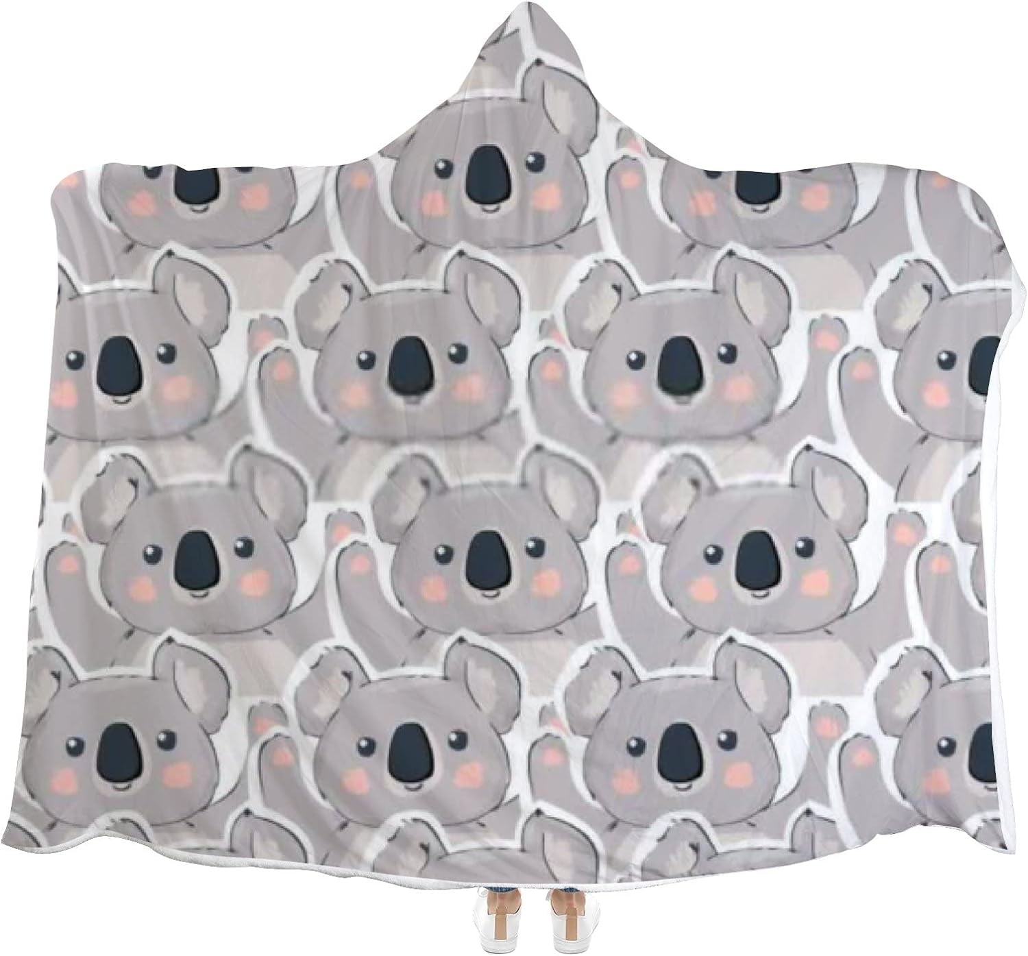 Wearable Hooded Blankets Throw Poncho Cloak Blanket Koala Cute for