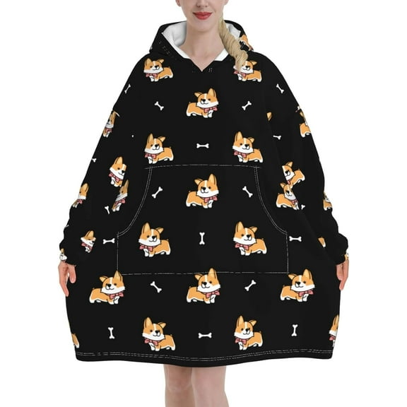 Wearable Hoodie Blanket Women''S Pajamas Oversized Soft Flannel Sweatshirt Winter Adult And Teenagers Cold-Proof Cute Blanket