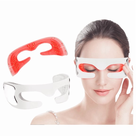 Wearable LED Red Light Eye Beauty Glasses with Open Vision Frame, USB Rechargeable Cordless Personal Care Device for Daily Eye Area Relaxation at Home