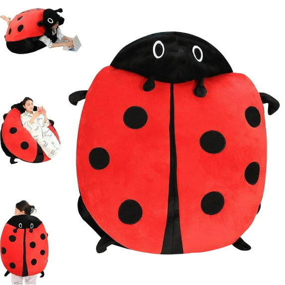 Wearable Ladybug Pillow Ladybug Pillow Pet Wearable Costume Giant Ladybug Plush with Soft Shells Cute Removable Warm Body Pillow Family Party Gifts Idea 39in