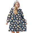 thumbnail image 1 of Wearable Lamb Fleece Blanket Hoodie,Pioneer Flower Floral Print Pattern Oversized Sherpa Blanket Hoodie with Super Pockets,Super Warm Fuzzy Pullover for Women & Men, 1 of 2