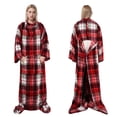 thumbnail image 1 of Wearable Lounging Blanket,Super Soft Warm Cozy Reversible Fuzzy,Extra Soft for Sofa Warm Blanket,Lightweight,Red Plaid., 1 of 6