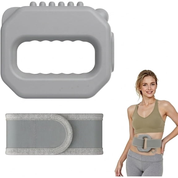 Wearable Muscle Relief Ring, Portable Rechargeable Fascia Ring Hands-Free, Fascia Massager Smooth-Touch Finish with Adjustable Waist BeltGrey