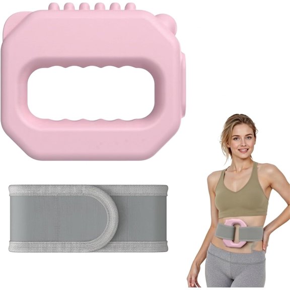 Wearable Muscle Relief Ring, Portable Rechargeable Fascia Ring Hands-Free, Fascia Massager Smooth-Touch Finish with Adjustable Waist BeltPink