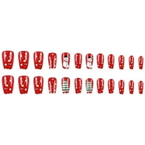 Wearable Nail Stickers, Press On Nails, Christmas Snowflake Nail Art Kit, False Nails with Adhesive Glue, Easy To Apply, Lightweight ABS Material, Long Lasting, Natural Fit, Oval Shape